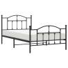 Metal Bed Frame with Headboard & Footboard - Black 107x203 cm