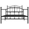 Metal Bed Frame with Headboard & Footboard - Black 107x203 cm