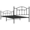 Metal Bed Frame with Headboard & Footboard - Black 107x203 cm