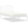 Metal Bed Frame with Headboard - White 100x190 cm | HipoMarket