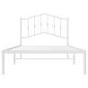 Metal Bed Frame with Headboard - White 100x190 cm | HipoMarket