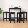 5 Piece Bar Set Black Solid Wood Pine Colour black Number of 5 