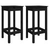 5 Piece Black Solid Wood Pine Bar Set | Hipomarket