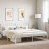 Metal Bed Frame with Headboard White 200x200 cm Colour white Size 200 x 200 cm Model with headboard 