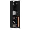 Stylish Highboard in Black | 34.5x34x180 cm Engineered Wood