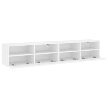 Stylish White TV Wall Cabinets - 2 pcs, 80x30x30 cm - HipoMarket