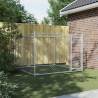 Durable Dog Cage with Door - Grey Galvanised Steel 2x2x1.5m