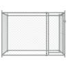 Durable Dog Cage with Door - Grey Galvanised Steel 2x2x1.5m