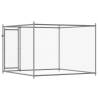 Durable Dog Cage with Door - Grey Galvanised Steel 2x2x1.5m