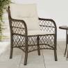 Garden Chairs with Cushions 2 pcs Brown Poly Rattan Colour brown Quantity in Package 2 Model line weaving 