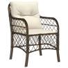 Garden Chairs with Cushions 2 pcs Brown Poly Rattan | HipoMarket