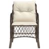 Garden Chairs with Cushions 2 pcs Brown Poly Rattan | HipoMarket