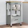 Kitchen Trolley MONZA 48x40x90 cm Solid Wood Pine Colour grey 