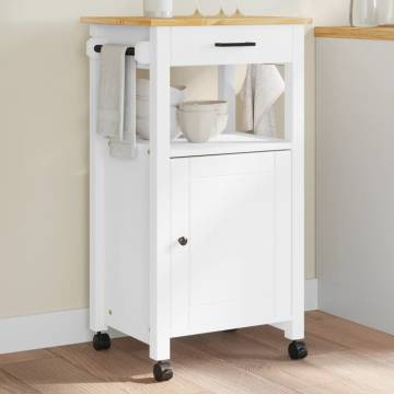 MONZA Kitchen Trolley - Solid Pine Wood | 48x40x90 cm