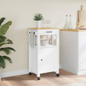 MONZA Kitchen Trolley - Solid Pine Wood | 48x40x90 cm