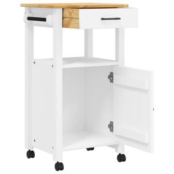 MONZA Kitchen Trolley - Solid Pine Wood | 48x40x90 cm