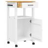 MONZA Kitchen Trolley - Solid Pine Wood | 48x40x90 cm