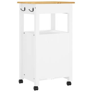 MONZA Kitchen Trolley - Solid Pine Wood | 48x40x90 cm