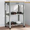 Kitchen Trolley MONZA 60x40x90 cm Solid Wood Pine Colour grey Size 60 x 40 x 90 cm 