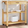 Kitchen Trolley MONZA 84x40x90 cm Solid Wood Pine Colour brown Size 84 x 40 x 90 cm 