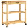 Kitchen Trolley MONZA - Solid Pine Wood, 84x40x90 cm