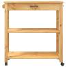 Kitchen Trolley MONZA - Solid Pine Wood, 84x40x90 cm