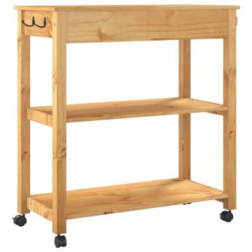 Kitchen Trolley MONZA - Solid Pine Wood, 84x40x90 cm