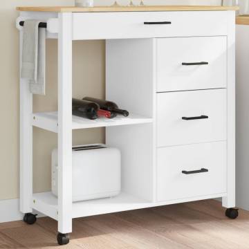 Kitchen Trolley MONZA - Solid Wood Pine | Hipomarket UK