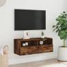 Stylish Smoked Oak TV Wall Cabinet - Space Saving Solution | HipoMarke