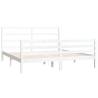 White Solid Wood Pine Bed Frame - Super King Size 180x200 cm