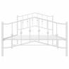 Metal Bed Frame with Headboard & Footboard - White 100x200 cm