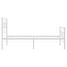 White Metal Bed Frame with Headboard & Footboard - 100x190 cm