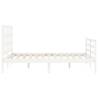 White Bed Frame with Headboard - 120x200 cm Solid Wood