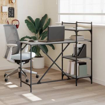 Computer Desk with Shelves Grey Sonoma - 120x47x109 cm