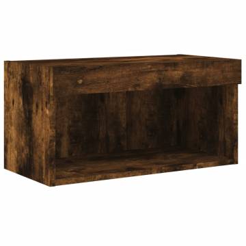 Stylish TV Cabinet with LED Lights in Smoked Oak | HipoMarket