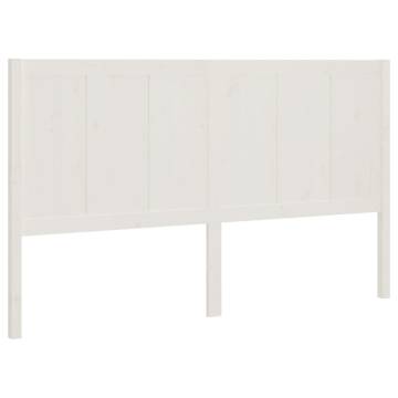 Stylish White Bed Headboard - Solid Pine Wood 165.5x4x100 cm