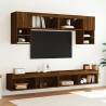 Brown Oak TV Cabinets with LED Lights - Stylish & Functional