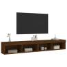 Brown Oak TV Cabinets with LED Lights - Stylish & Functional