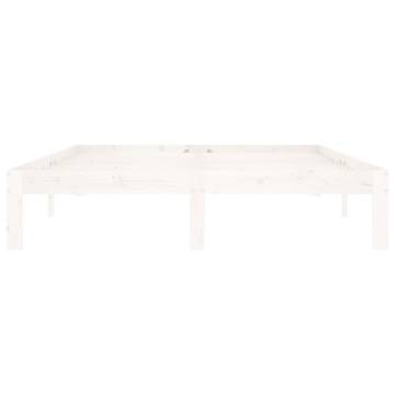 White Solid Wood Pine Bed Frame 140x200 cm | HipoMarket