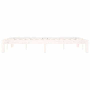 White Solid Wood Pine Bed Frame 140x200 cm | HipoMarket