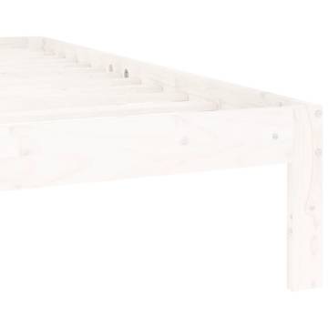 White Solid Wood Pine Bed Frame 140x200 cm | HipoMarket