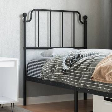 Stylish Black Metal Headboard - 80 cm | HipoMarket