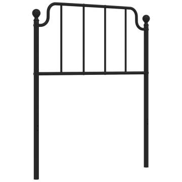 Stylish Black Metal Headboard - 80 cm | HipoMarket