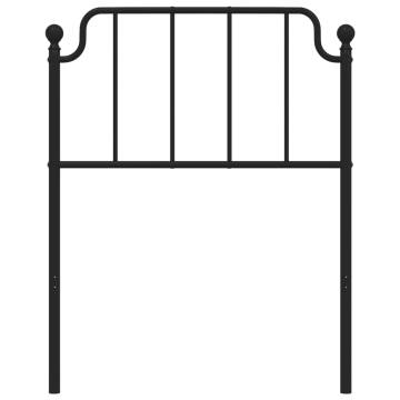 Stylish Black Metal Headboard - 80 cm | HipoMarket