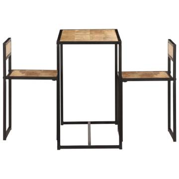 3 Piece Solid Mango Wood Dining Set | Vintage Charm