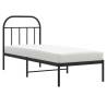 Black Metal Bed Frame with Headboard - Small Single 75x190 cm