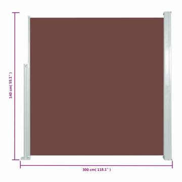 Retractable Side Awning 140x300 cm Brown - Stylish & Functional