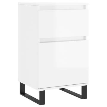 High Gloss White Sideboard - Stylish Engineered Wood Storage