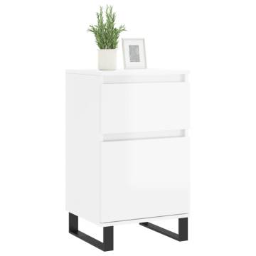 High Gloss White Sideboard - Stylish Engineered Wood Storage