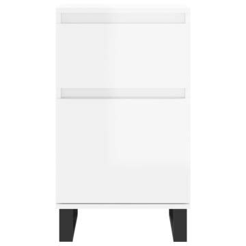 High Gloss White Sideboard - Stylish Engineered Wood Storage